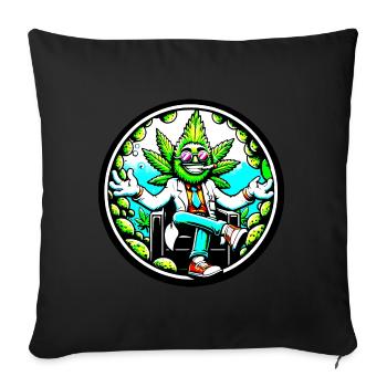 Héros du cannabis en costume - Housse de coussin décorative 45 x 45 cm - noir - Devant