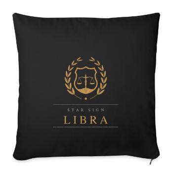 Signe astrologique Balance - Housse de coussin décorative 45 x 45 cm - noir - Devant