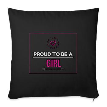 Fière d’être une fille grunge - Housse de coussin décorative 45 x 45 cm - noir - Devant