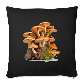 La cueillette des champignons a une longue tradition - Housse de coussin décorative 45 x 45 cm - noir - Devant