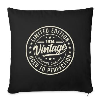 Vintage 1974 Gift 1974 Retro Anniversary 1974 - Sofa pillowcase 17,3'' x 17,3'' (45 x 45 cm) - black - Front