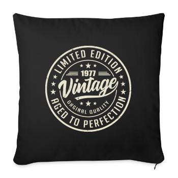 Vintage 1977 Gift 1977 Retro Anniversary 1977 - Sofa pillowcase 17,3'' x 17,3'' (45 x 45 cm) - black - Front