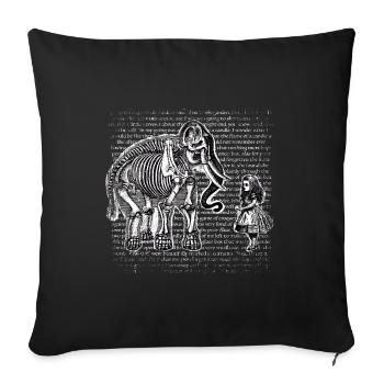 Alice in Wonderland and the elephant - Sofa pillowcase 17,3'' x 17,3'' (45 x 45 cm) - black - Front