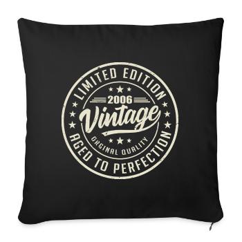 Vintage 2006 Gift 2006 Retro Birthday 2006 - Sofa pillowcase 17,3'' x 17,3'' (45 x 45 cm) - black - Front