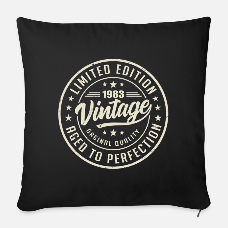 Jahrgang 1983 Geschenk 1983 Retro Geburtstag 1983 - Sofakissenbezug 45 x 45 cm - Schwarz