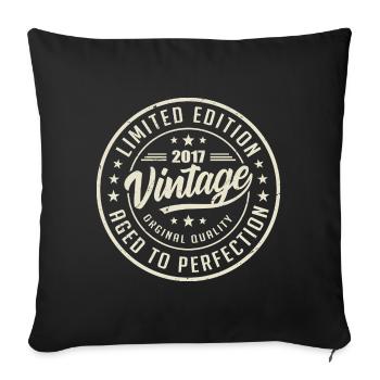Vintage 2017 Gift 2017 Retro Birthday 2017 - Sofa pillowcase 17,3'' x 17,3'' (45 x 45 cm) - black - Front