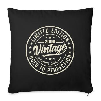 Vintage 2008 Gift 2008 Retro Birthday 2008 - Sofa pillowcase 17,3'' x 17,3'' (45 x 45 cm) - black - Front