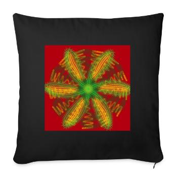 Moulin à fleurs - Housse de coussin décorative 45 x 45 cm - noir - Devant
