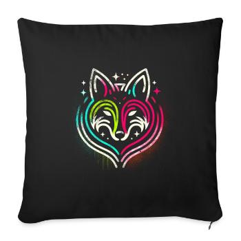 Neon Fox - Sofakissenbezug 45 x 45 cm - Schwarz - Vorne