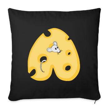 Cheese A - Sofa pillowcase 17,3'' x 17,3'' (45 x 45 cm) - black - Front