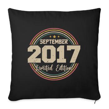 September 2017 Birthday Gift 2017 - Sofa pillowcase 17,3'' x 17,3'' (45 x 45 cm) - black - Front