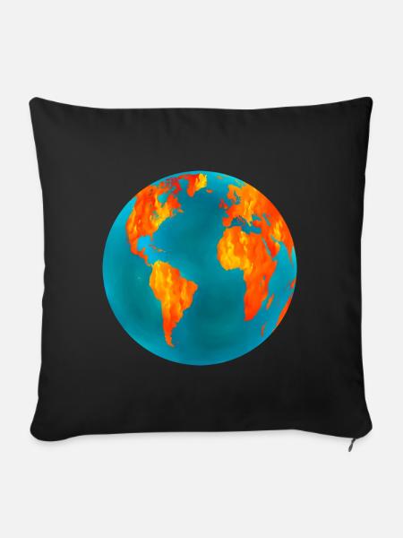 Earth Fire and Ice - Sofakissenbezug 45 x 45 cm - Schwarz