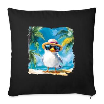 Vacances sous les palmiers : la détente à l’état pur - Housse de coussin décorative 45 x 45 cm - noir - Devant