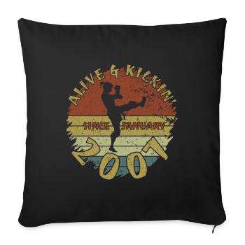 18. Geburtstag Vivant et dynamique depuis 01/2007 - Housse de coussin décorative 45 x 45 cm - noir - Devant