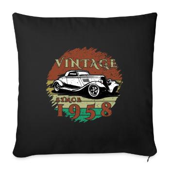 66ème Anniversaire Un Classique - Millésime depuis 1958 - Housse de coussin décorative 45 x 45 cm - noir - Devant