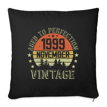 Birthday November 1999 Vintage November Gift - Sofa pillowcase 17,3'' x 17,3'' (45 x 45 cm) - black - Front