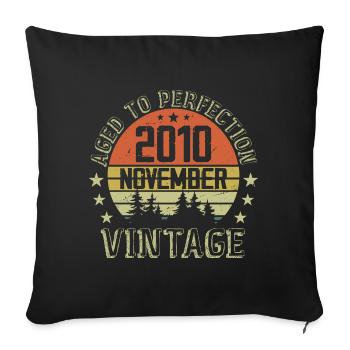 Birthday November 2010 Vintage November Gift - Sofa pillowcase 17,3'' x 17,3'' (45 x 45 cm) - black - Front