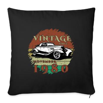 44th Birthday - Classics - Vintage since 11/1980 - Sofa pillowcase 17,3'' x 17,3'' (45 x 45 cm) - black - Front