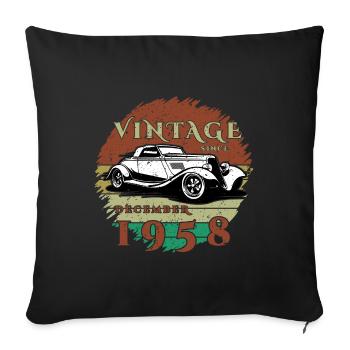 66ème Anniversaire - Classiques - Millésime depuis 12/1958 - Housse de coussin décorative 45 x 45 cm - noir - Devant