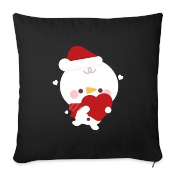 Snowman Christmas Love - Sofa pillowcase 17,3'' x 17,3'' (45 x 45 cm) - black - Front