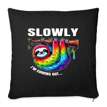 lentement je sors - Housse de coussin décorative 45 x 45 cm - noir - Devant
