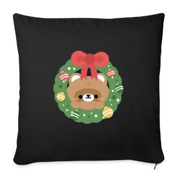 Beaver Christmas - Sofa pillowcase 17,3'' x 17,3'' (45 x 45 cm) - black - Front