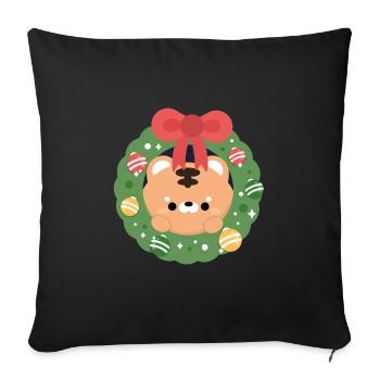 Tiger Christmas - Sofa pillowcase 17,3'' x 17,3'' (45 x 45 cm) - black - Front