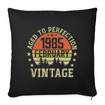 Février 1985 - Cadeau Anniversaire Février 1985 - Housse de coussin décorative 45 x 45 cm - noir - Devant