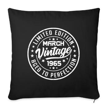 Jahrgang März 1965 - März 1965 Geburtstagsgeschenk - Sofakissenbezug 45 x 45 cm - Schwarz - Vorne