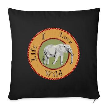 J’aime la vie sauvage - Housse de coussin décorative 45 x 45 cm - noir - Devant