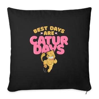 The best days are cat days. - Sofa pillowcase 17,3'' x 17,3'' (45 x 45 cm) - black - Front