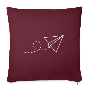 avion en papier - Housse de coussin décorative 45 x 45 cm - bordeaux - Devant