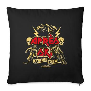 Apres Ski Sprüche Design Xtreme Crew - Sofakissenbezug 45 x 45 cm - Schwarz - Vorne
