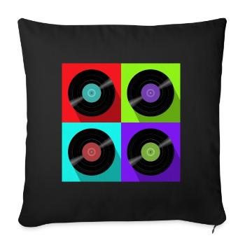 QuadColor Vinyl - Sofakissenbezug 45 x 45 cm - Schwarz - Vorne