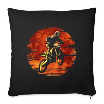 Supermoto Supermotard Grafik - Sofakissenbezug 45 x 45 cm - Schwarz - Vorne