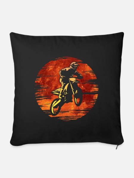 Supermoto Supermotard Graphique - Housse de coussin décorative 45 x 45 cm - noir