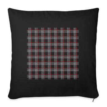 Tissu de sport allemand tartan - Housse de coussin décorative 45 x 45 cm - noir - Devant