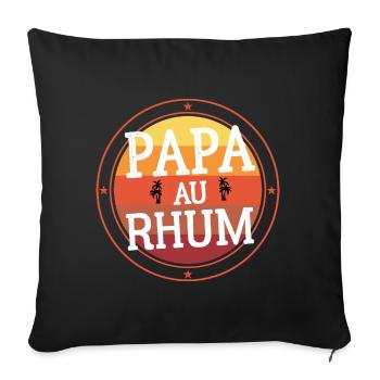 Papa Au Rhum Original Fan de l Apéro Alcool - Housse de coussin décorative 45 x 45 cm - noir - Devant
