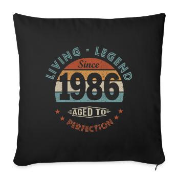 legend born in 1986 birthday gift 36 years - Sofa pillowcase 17,3'' x 17,3'' (45 x 45 cm) - black - Front