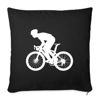 racing cyclist, road bike bicycle Kolarz rowerzyst - Sofa pillowcase 17,3'' x 17,3'' (45 x 45 cm) - black - Front