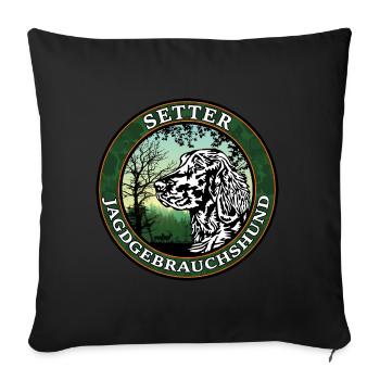 Jagdgebrauchshund Setter - Sofakissenbezug 45 x 45 cm - Schwarz - Vorne