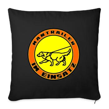 Mantrailer im Einsatz Retriever blond - Sofakissenbezug 45 x 45 cm - Schwarz - Vorne