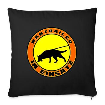 Mantrailer im Einsatz r Schäferhund - Sofakissenbezug 45 x 45 cm - Schwarz - Vorne