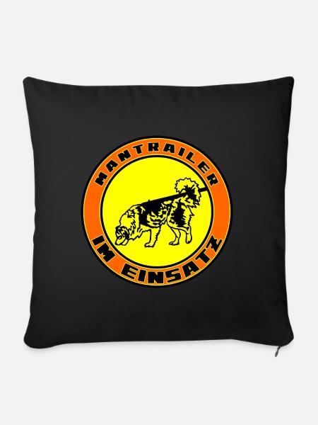 Mantrailer en action Berger australien - Housse de coussin décorative 45 x 45 cm - noir
