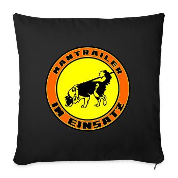 Mantrailer im Einsatz Boder Collie - Sofakissenbezug 45 x 45 cm - Schwarz - Vorne