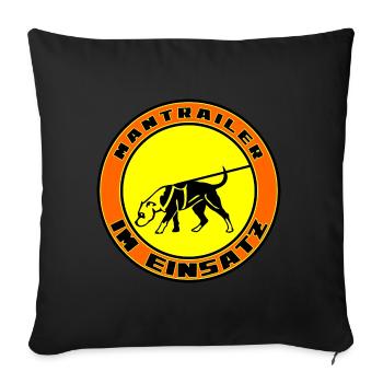 Mantrailer im Einsatz Staffordshire Terrier - Sofakissenbezug 45 x 45 cm - Schwarz - Vorne
