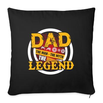 Cadeau papa père Fête des pères Fête des pères cadeau lege - Housse de coussin décorative 45 x 45 cm - noir - Devant