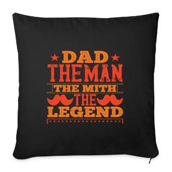 Cadeau papa père Fête des pères Fête des pères cadeau lege - Housse de coussin décorative 45 x 45 cm - noir - Devant