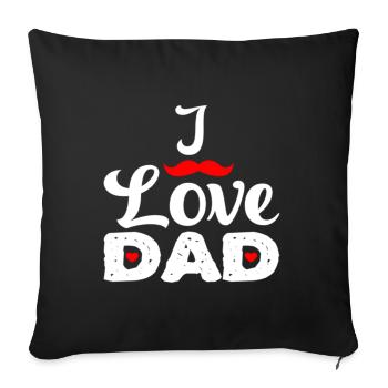 "Ich liebe Papa" - Sofakissenbezug 45 x 45 cm - Schwarz - Vorne