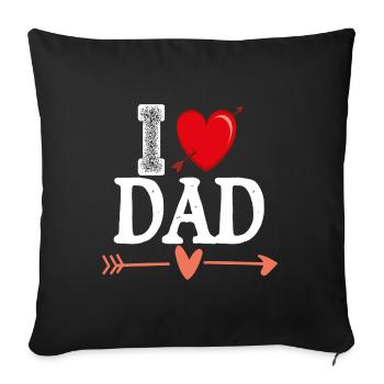 « J’aime papa » - Housse de coussin décorative 45 x 45 cm - noir - Devant